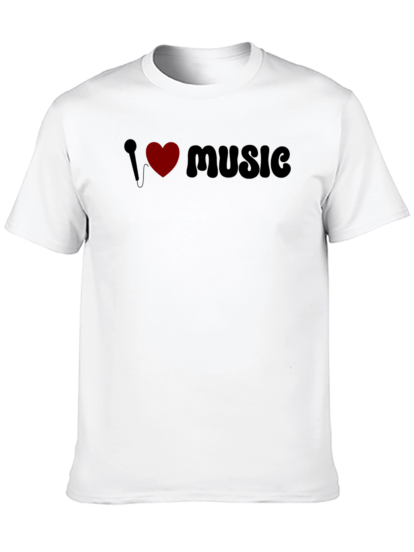 I Love Music Graphic Tee - Black