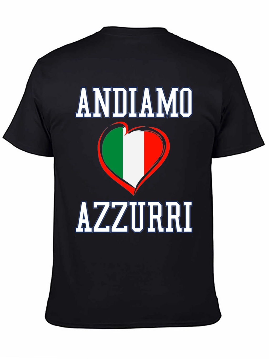 Andiamo Azzurri Italy Flag Heart T-Shirt