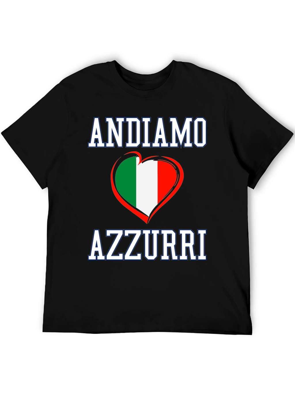 Andiamo Azzurri Italy Flag Heart T-Shirt