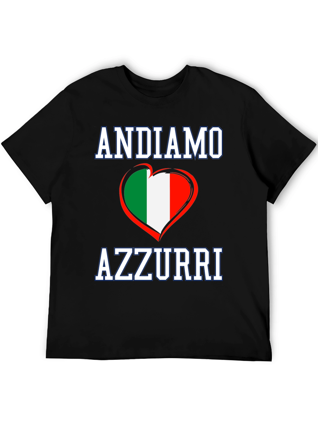 Andiamo Azzurri Italy Flag Heart T-Shirt