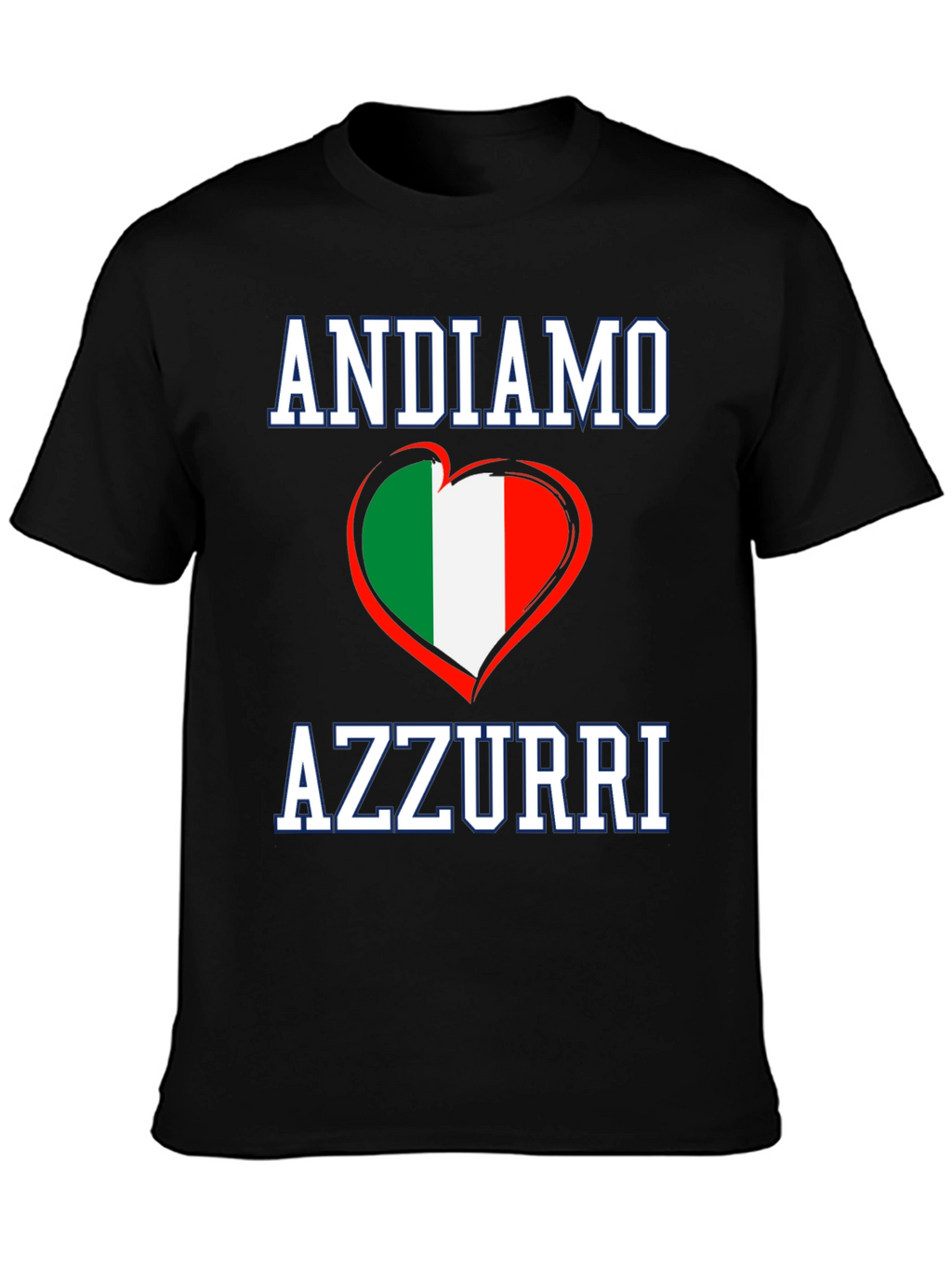 Andiamo Azzurri Italy Flag Heart T-Shirt
