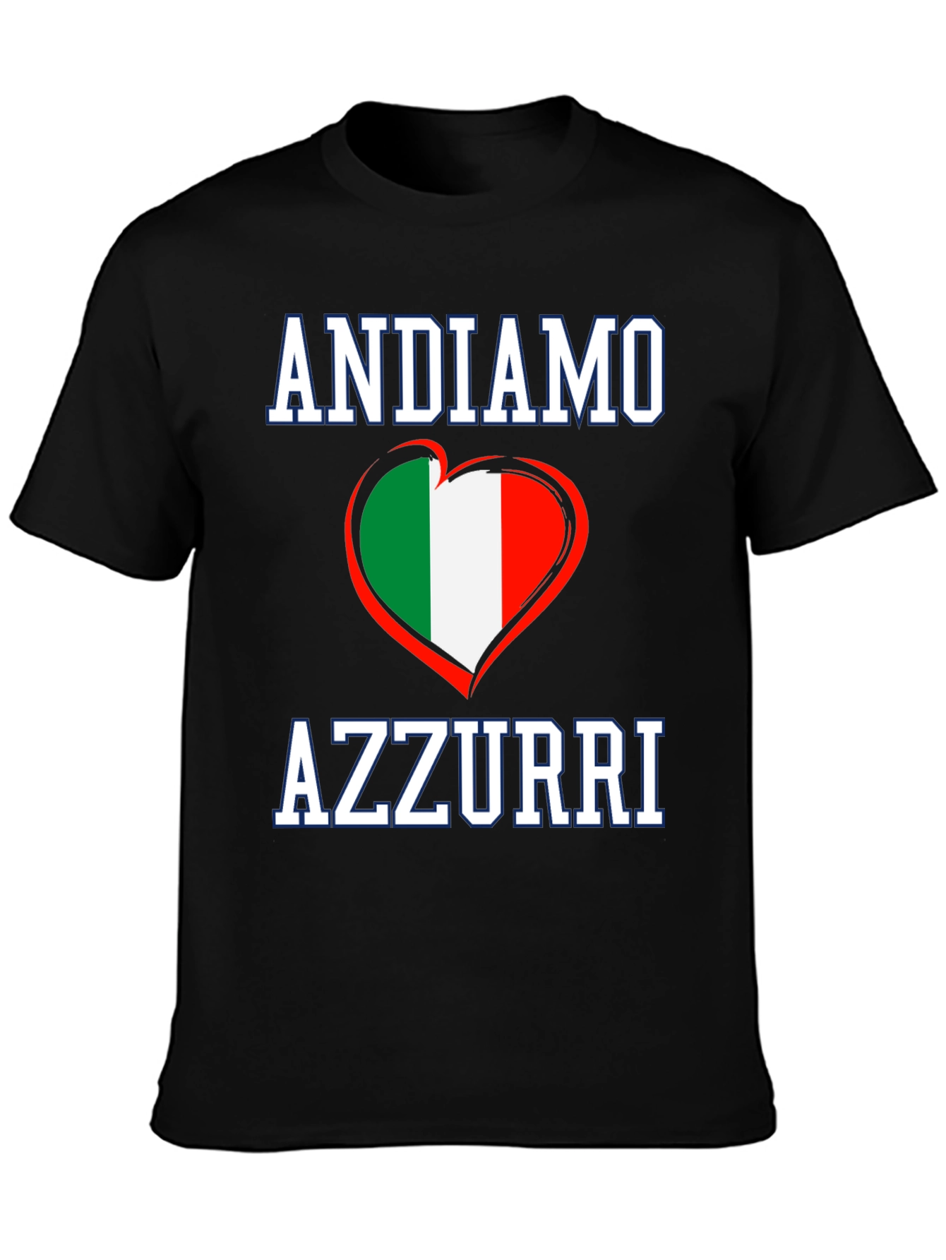 Andiamo Azzurri Italy Flag Heart T-Shirt