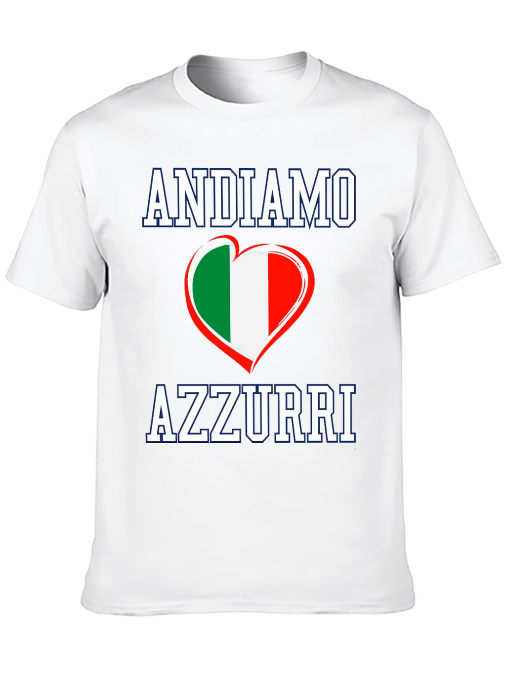 Andiamo Azzurri Italy Flag Heart T-Shirt