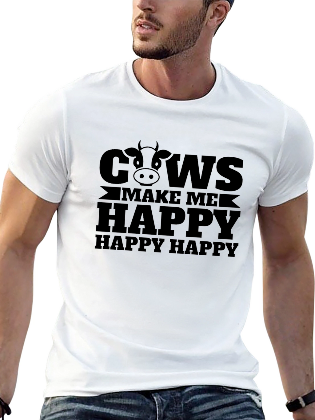 Cows Make Me Happy Graphic Tee