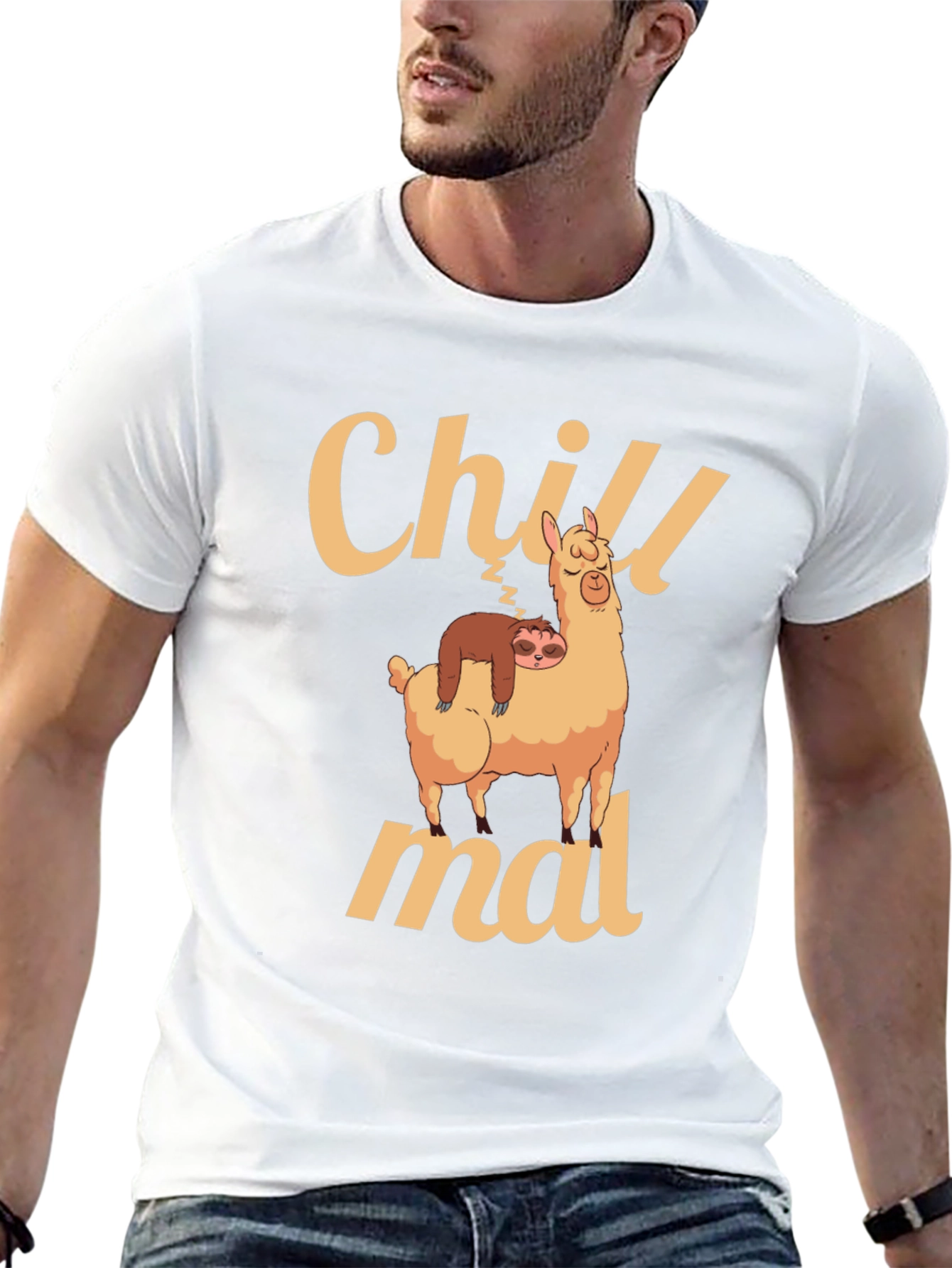 Chill Llama T-Shirt - Relaxed Sloth Design