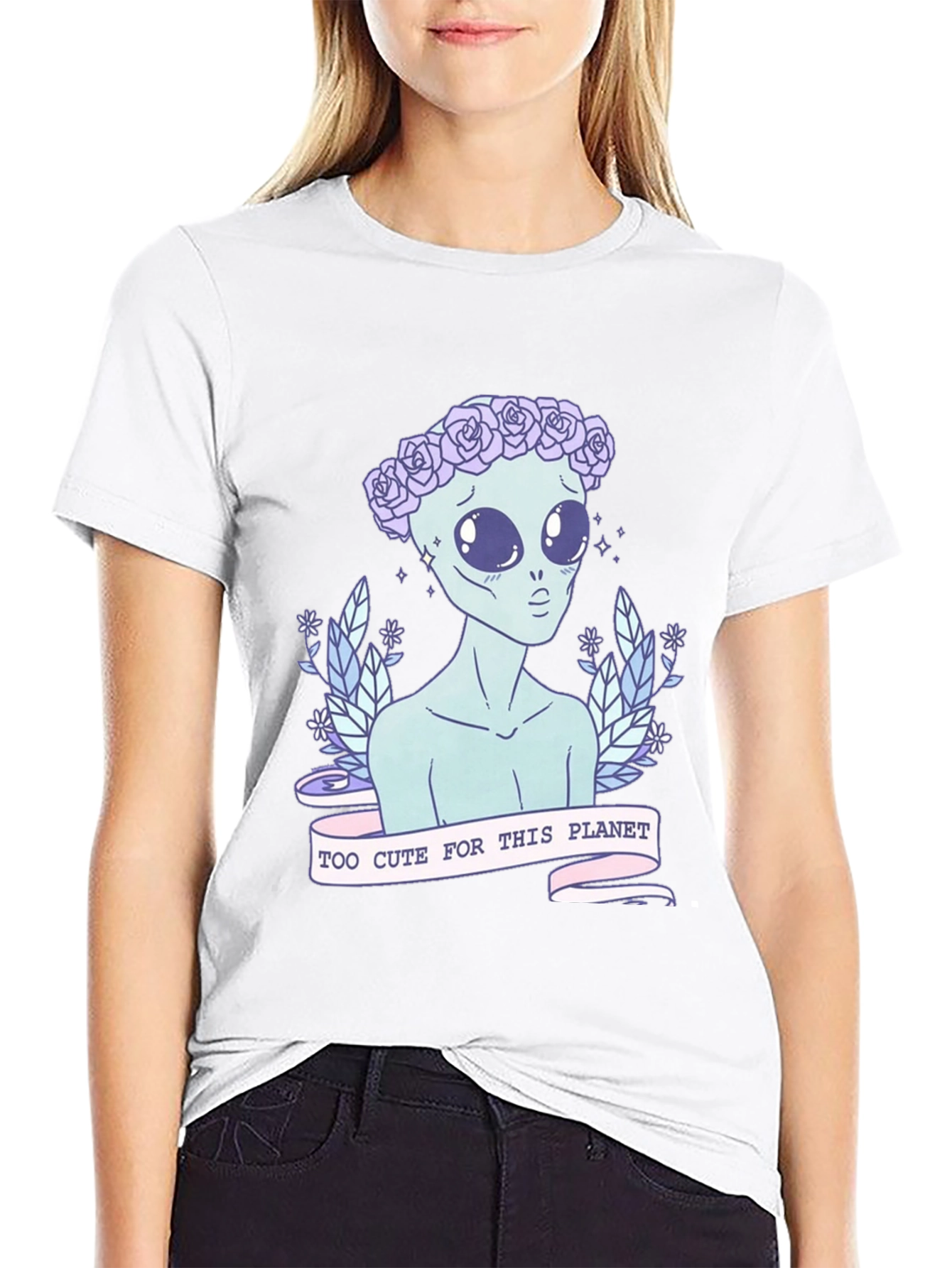 Alien Too Cute T-Shirt - Unisex Black Tee