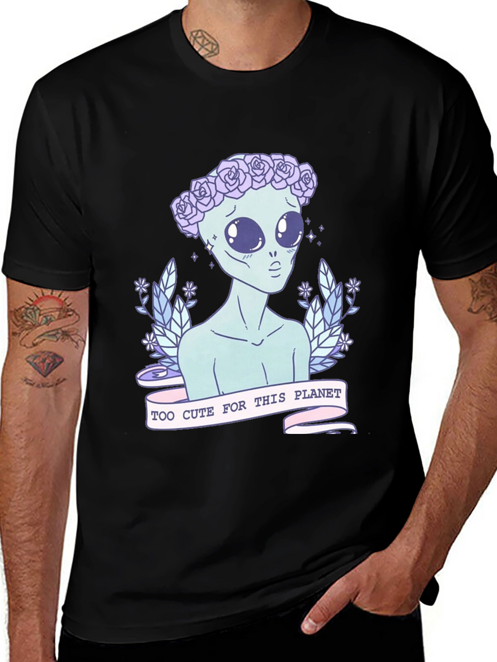 Alien Too Cute T-Shirt - Unisex Black Tee