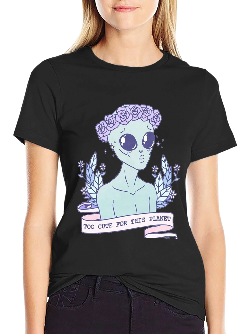Alien Too Cute T-Shirt - Unisex Black Tee