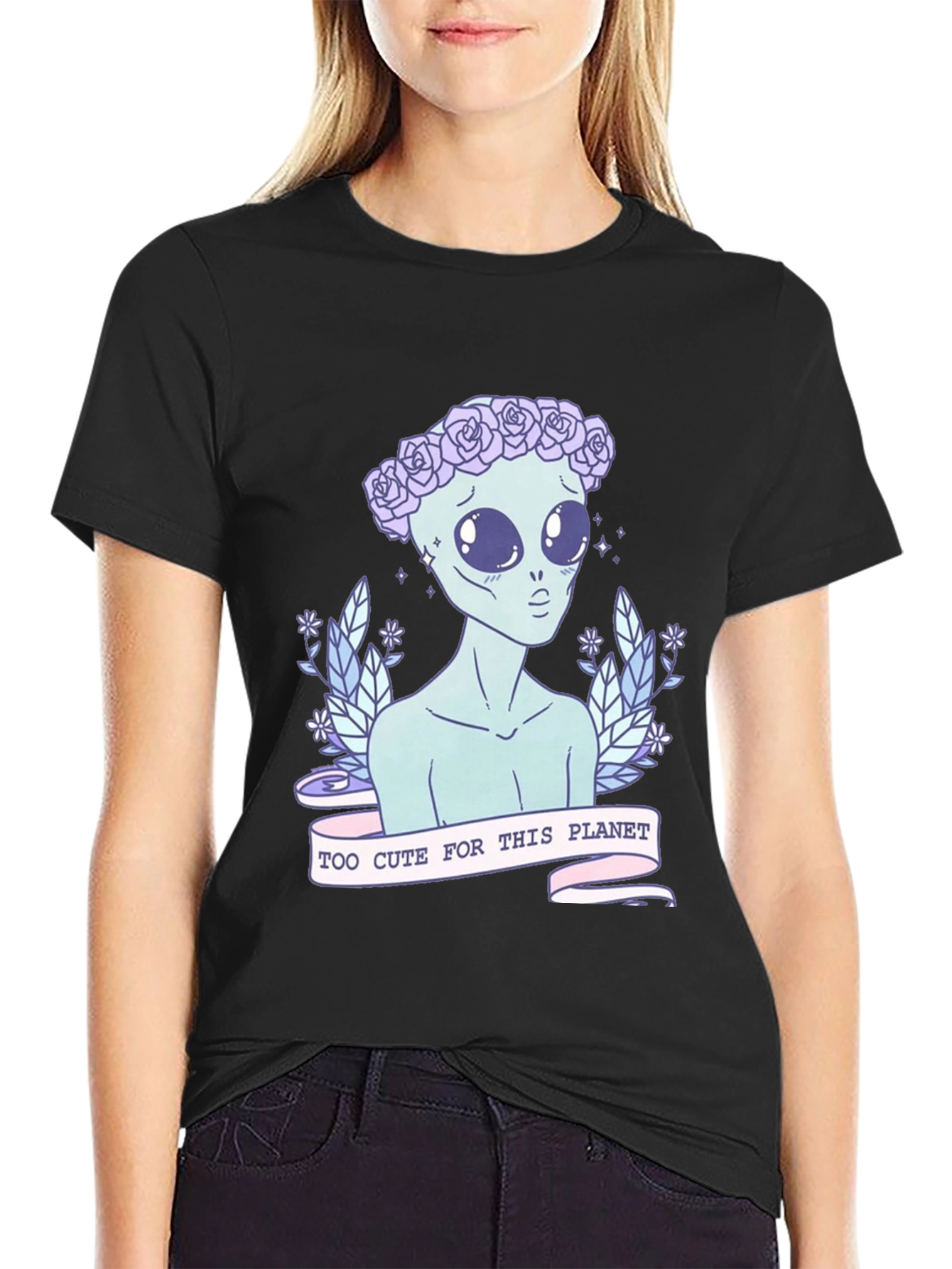 Alien Too Cute T-Shirt - Unisex Black Tee