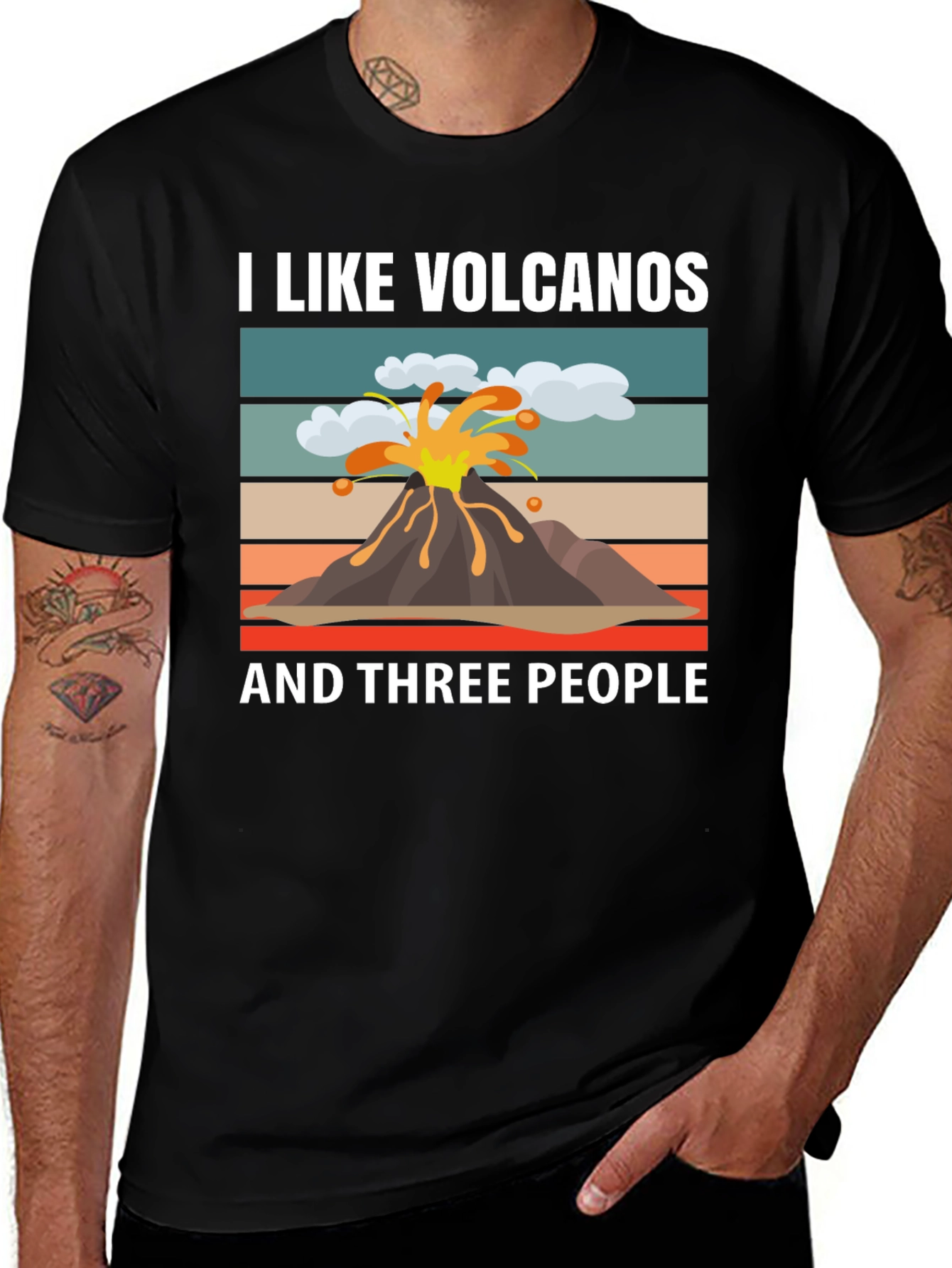 Volcano Graphic Tee - I Like Volcanoes & Three People