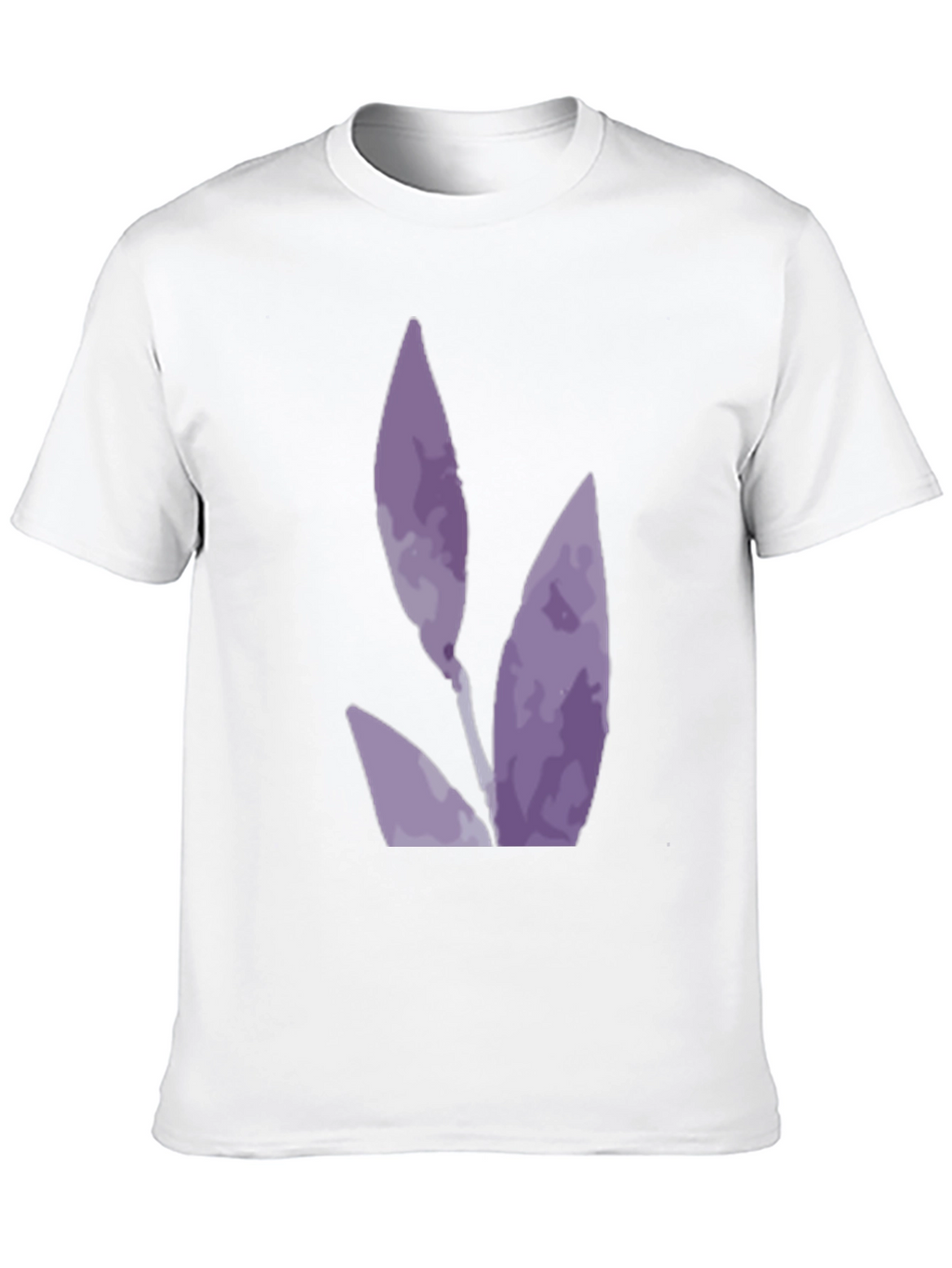 Black T-Shirt with Abstract Purple Floral Design