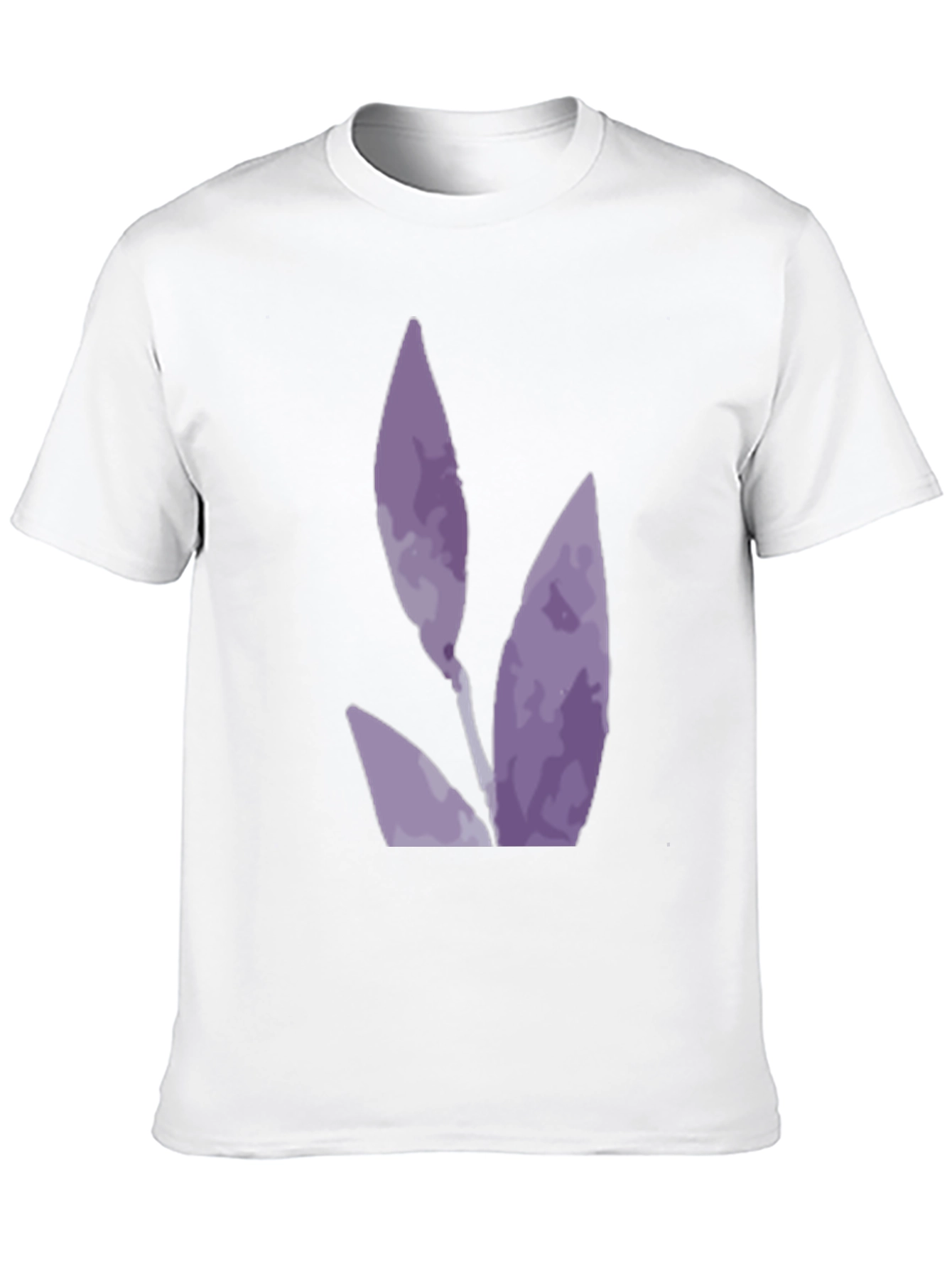 Black T-Shirt with Abstract Purple Floral Design