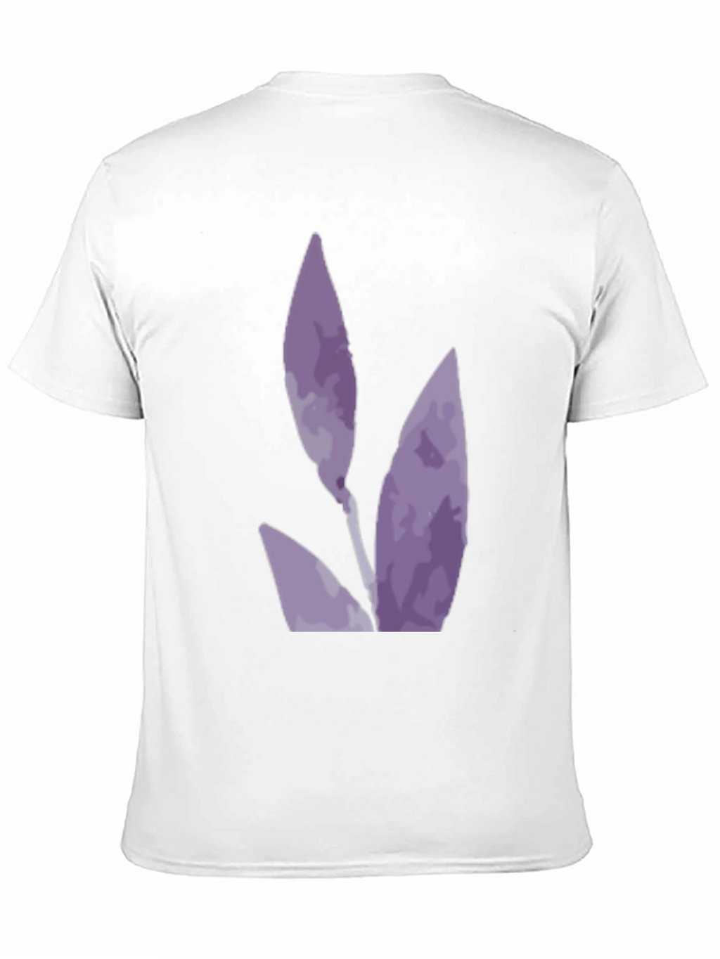 Black T-Shirt with Abstract Purple Floral Design