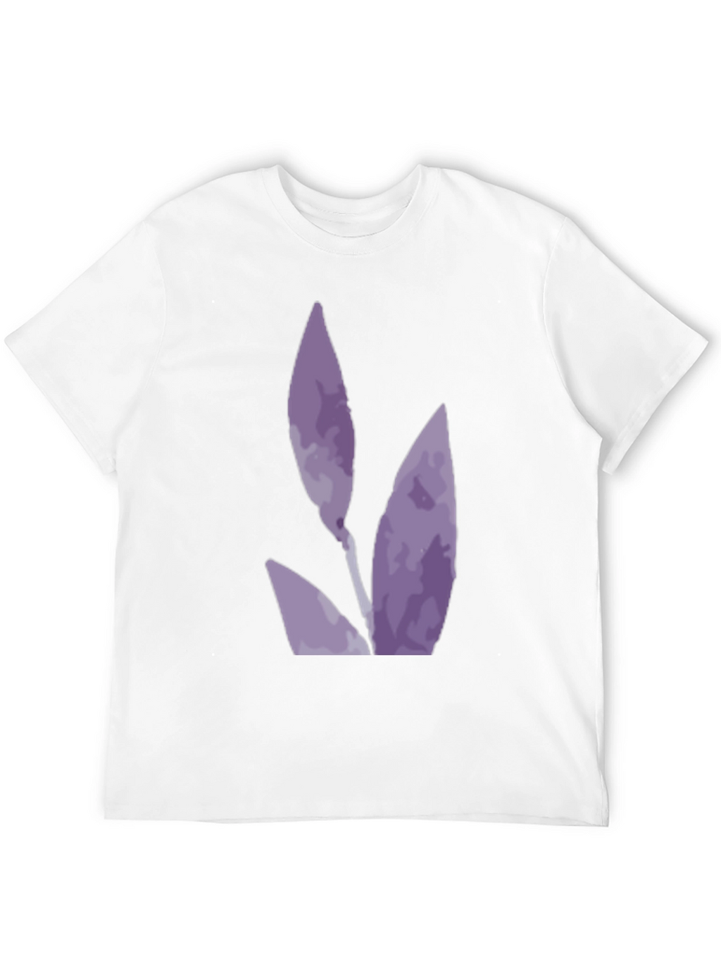 Black T-Shirt with Abstract Purple Floral Design