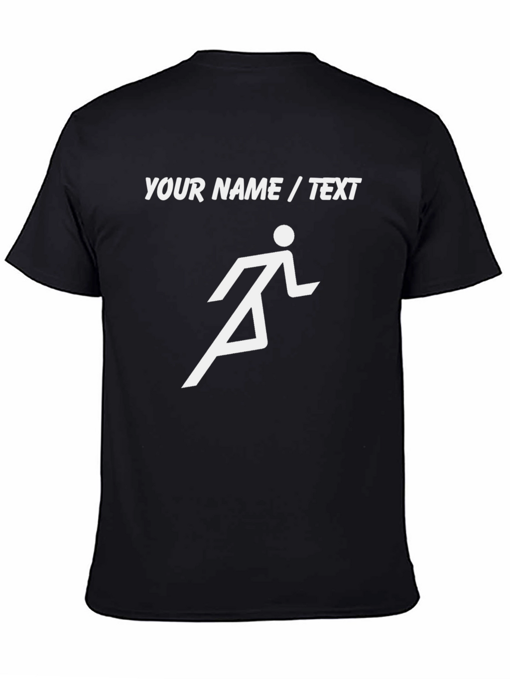 Personalized Running Man Graphic Tee - Black