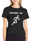 Personalized Running Man Graphic Tee - Black