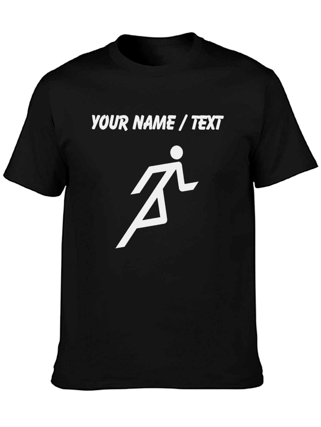 Personalized Running Man Graphic Tee - Black