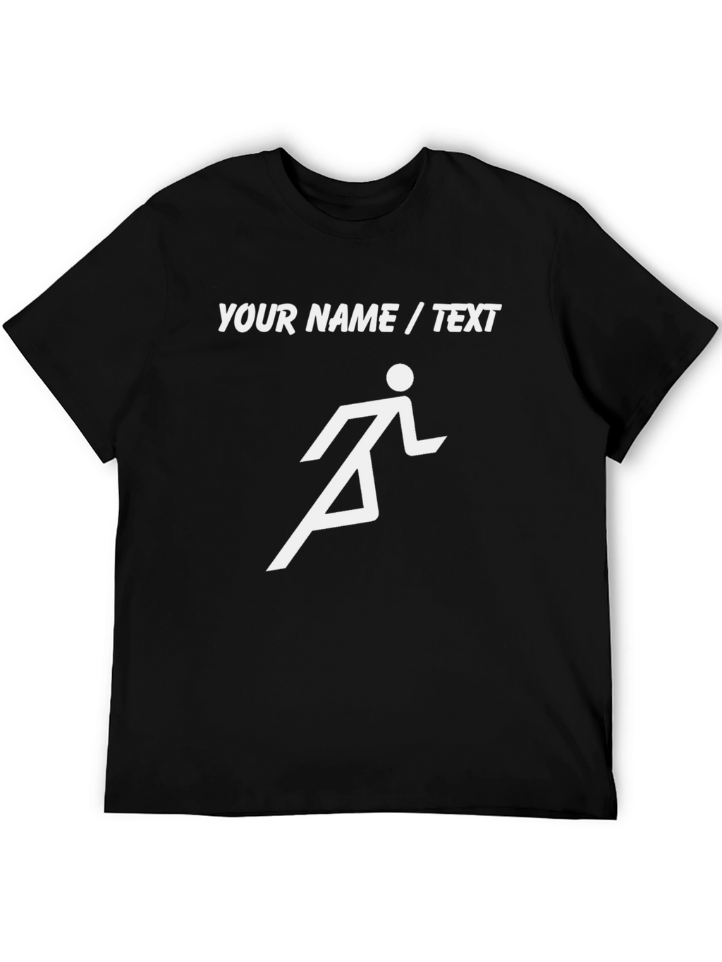 Personalized Running Man Graphic Tee - Black
