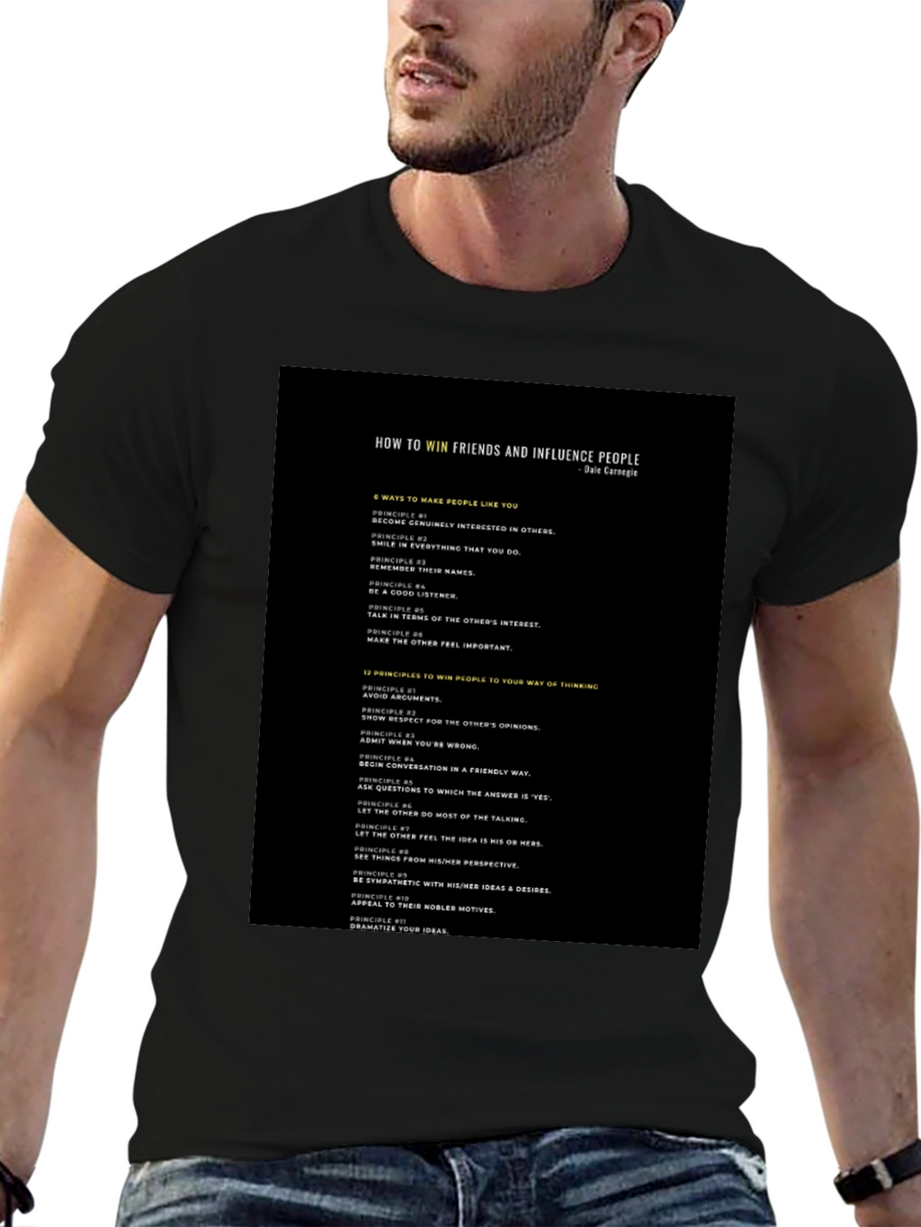 How to Win Friends Black T-Shirt