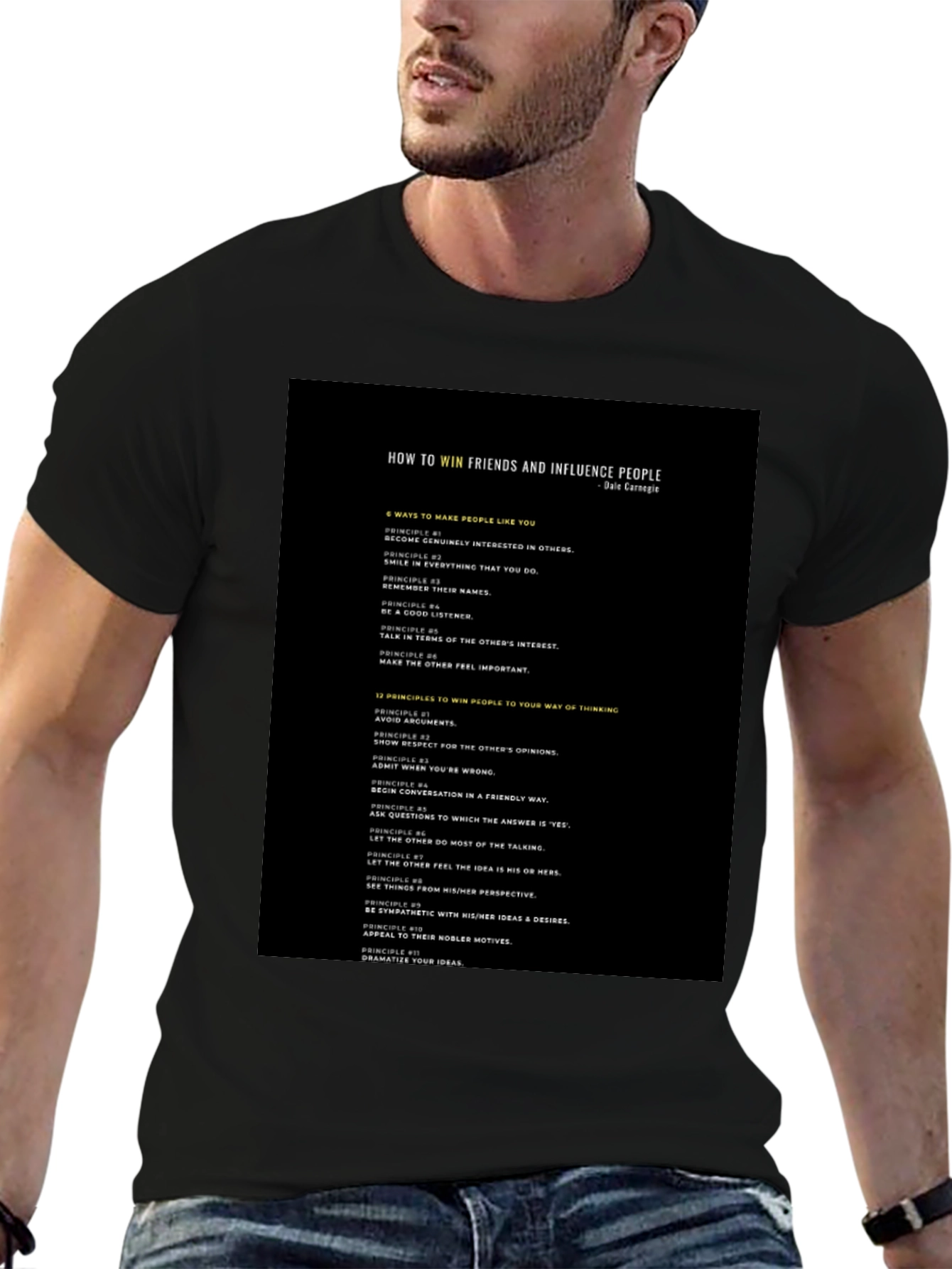 How to Win Friends Black T-Shirt