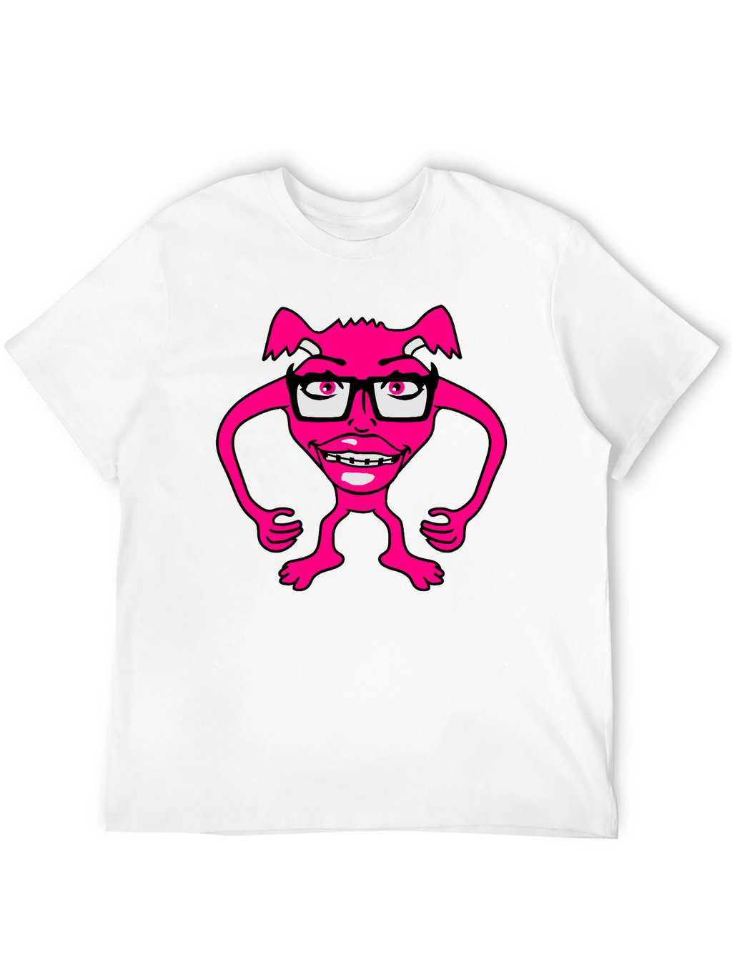 Funny Pink Monster Wearing Glasses T-Shirt