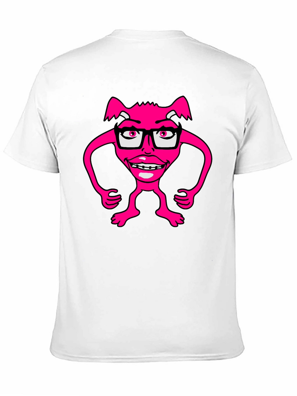 Funny Pink Monster Wearing Glasses T-Shirt