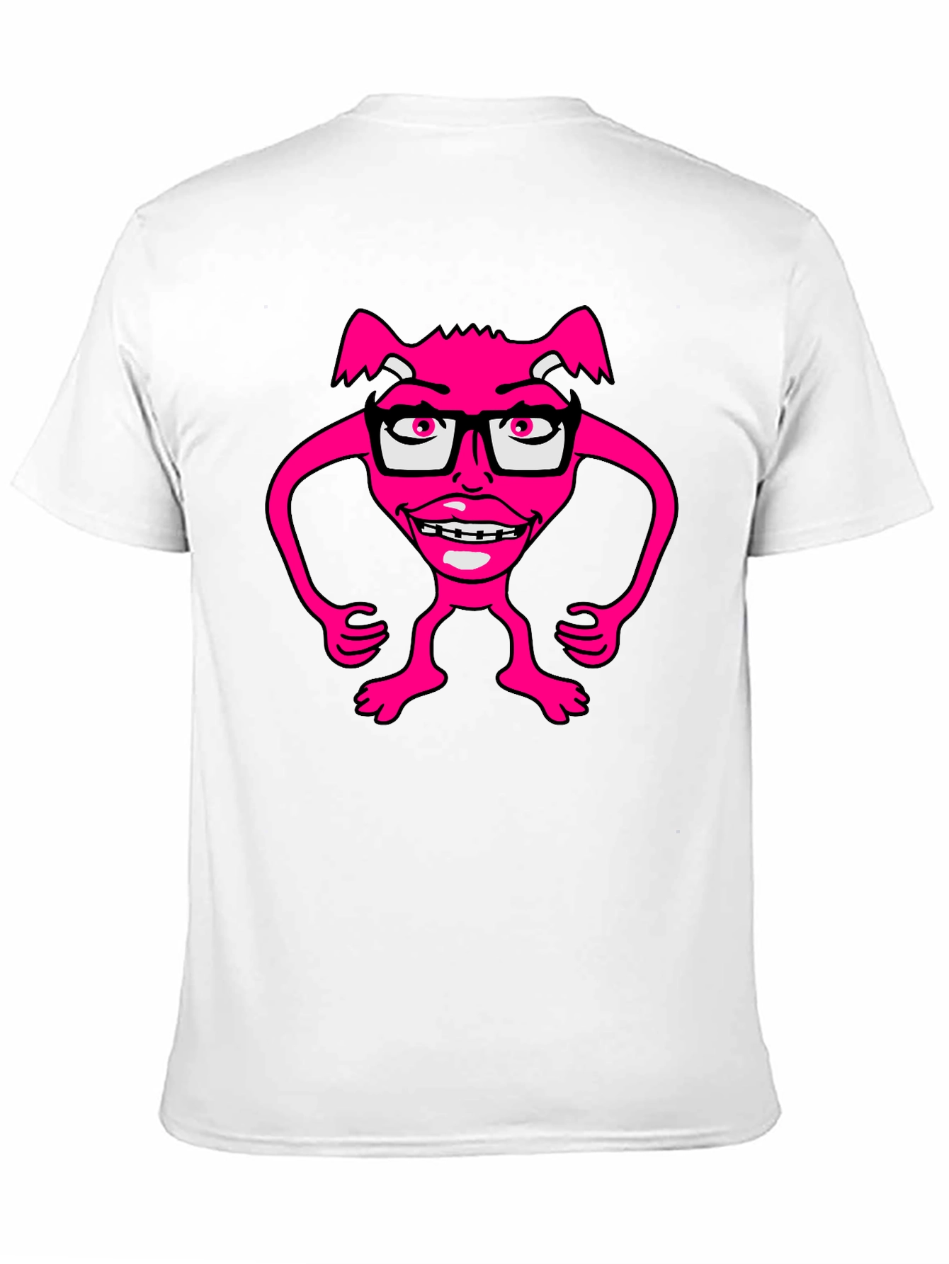 Funny Pink Monster Wearing Glasses T-Shirt