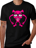 Funny Pink Monster Wearing Glasses T-Shirt