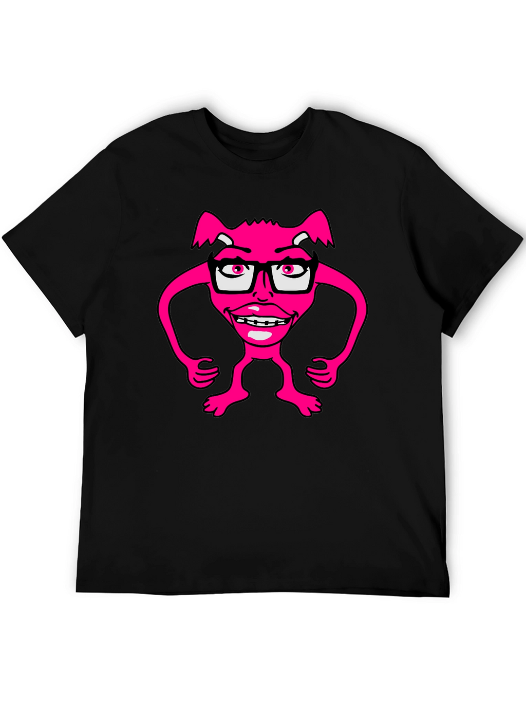 Funny Pink Monster Wearing Glasses T-Shirt