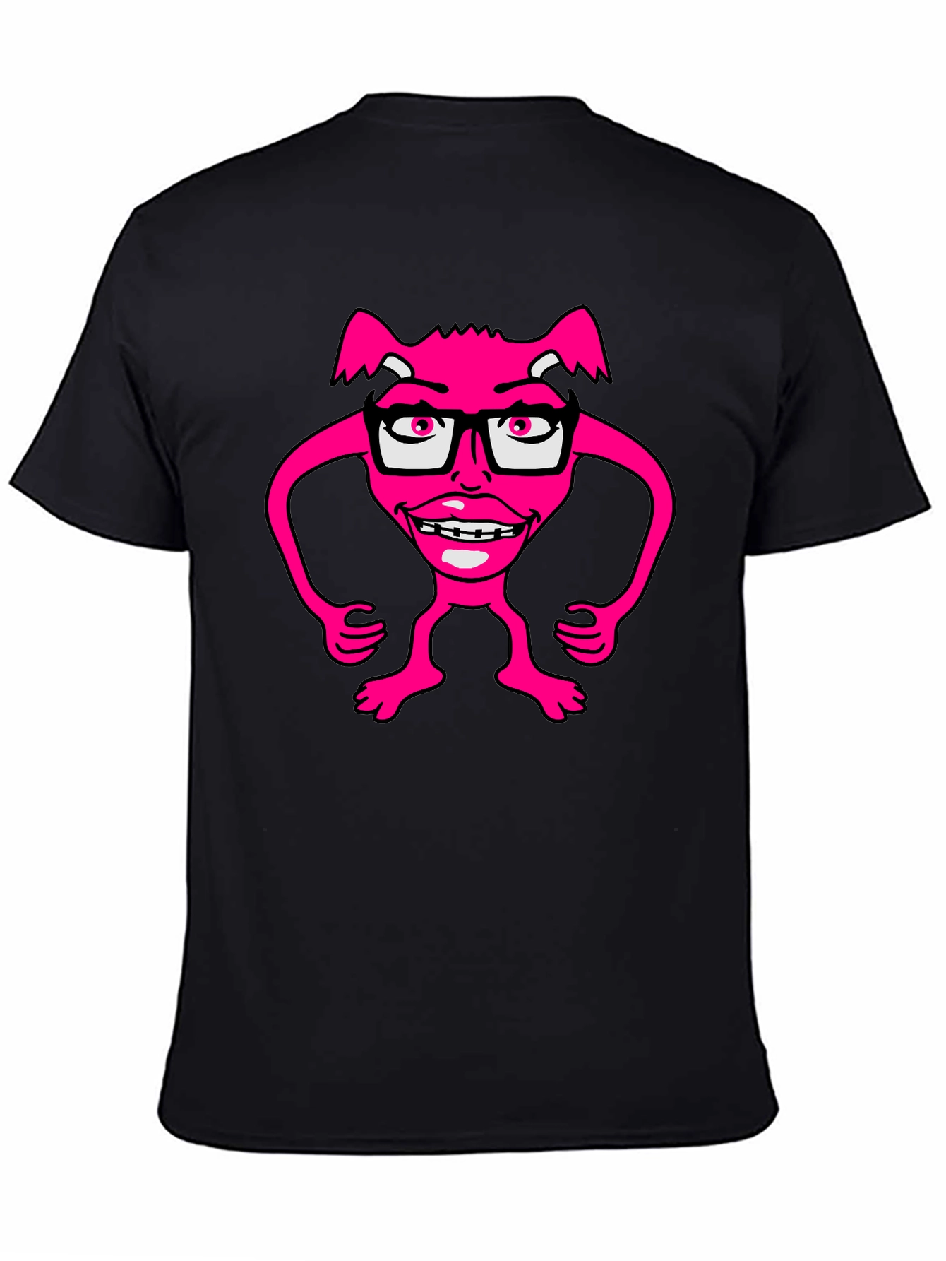 Funny Pink Monster Wearing Glasses T-Shirt