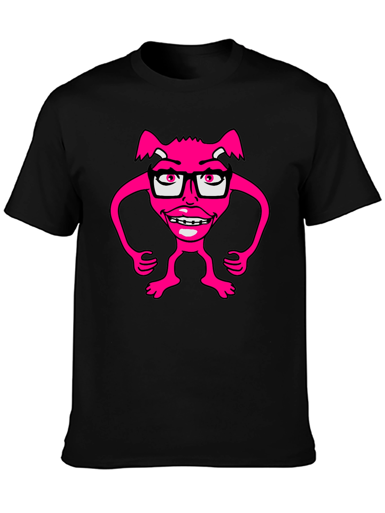 Funny Pink Monster Wearing Glasses T-Shirt