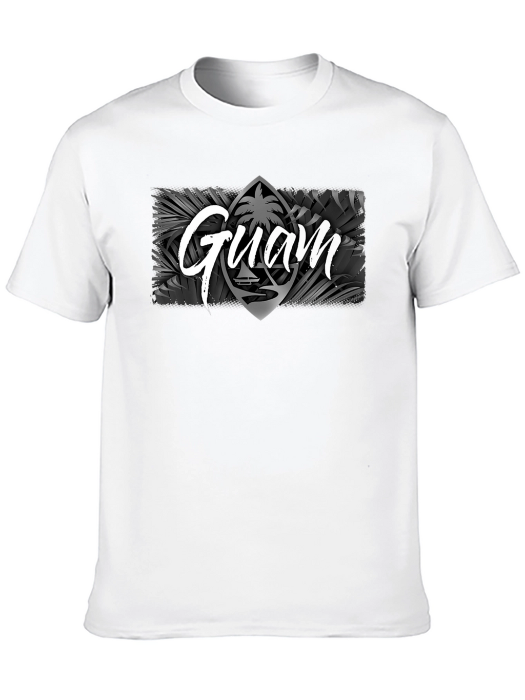 Guam Palm Tree T-Shirt Black Mens