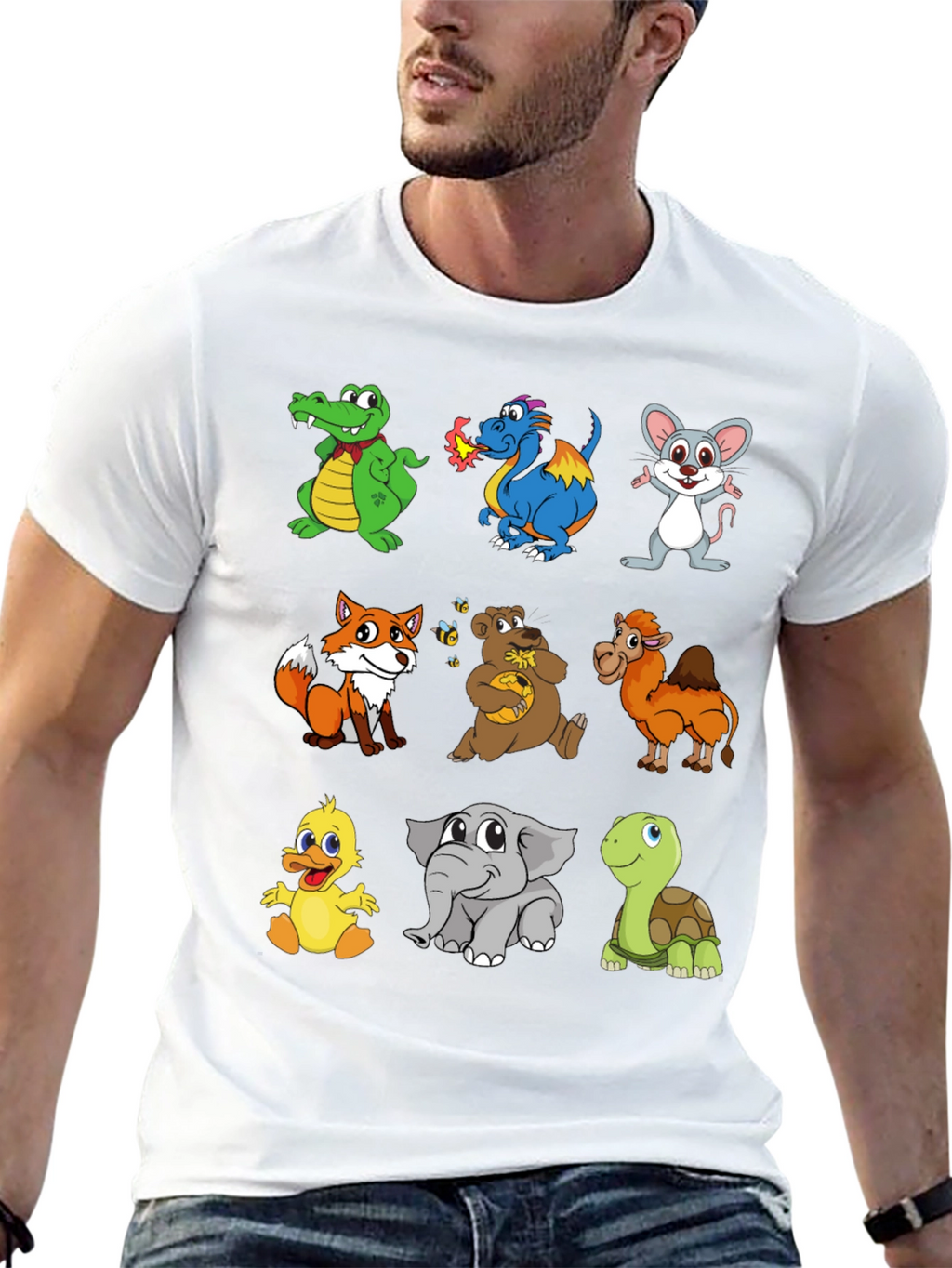 Cartoon Animals T-Shirt: Fun & Whimsical Design