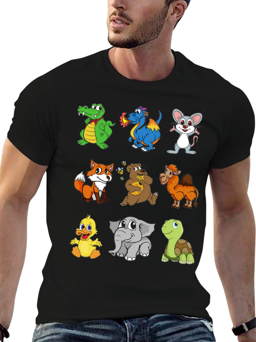 Cartoon Animals T-Shirt: Fun & Whimsical Design