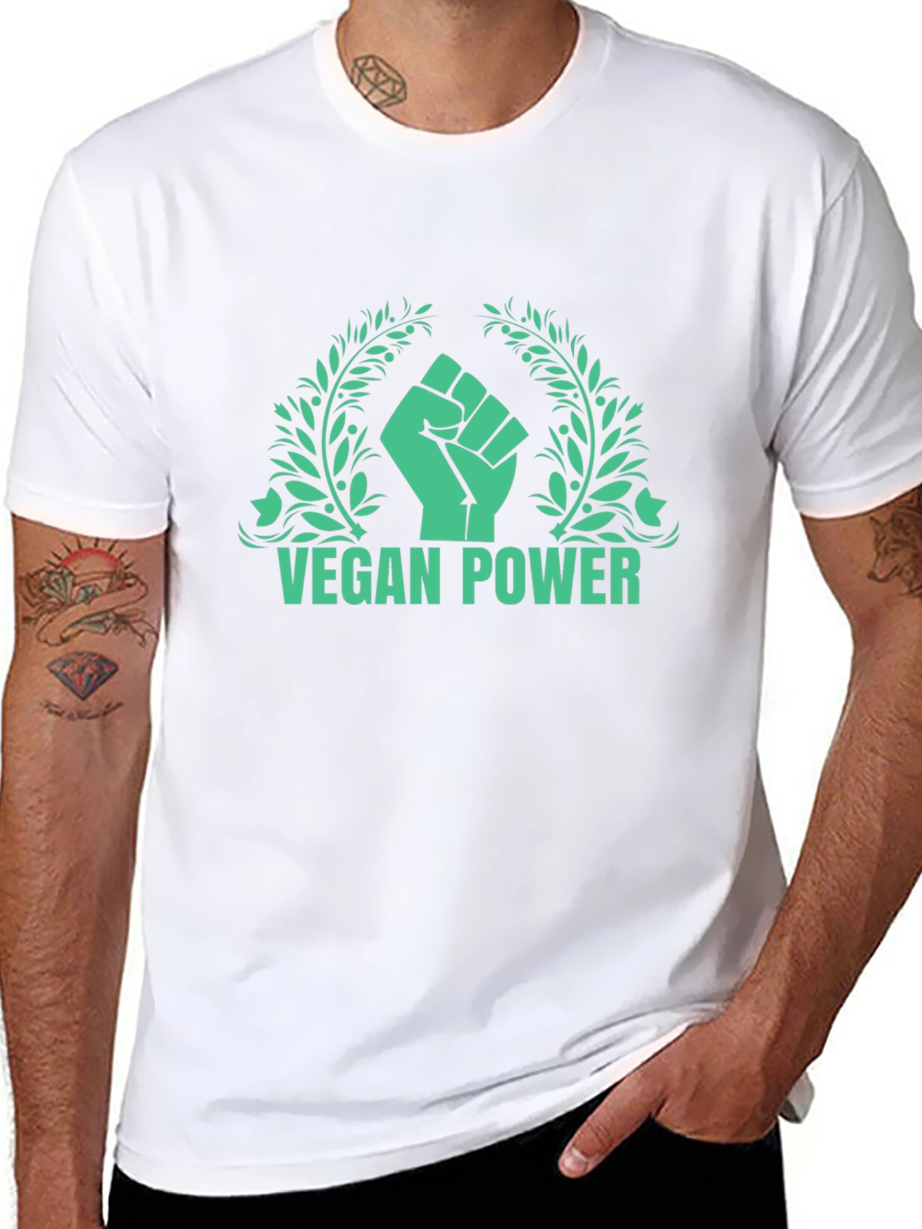 Vegan Power Graphic Tee - Black
