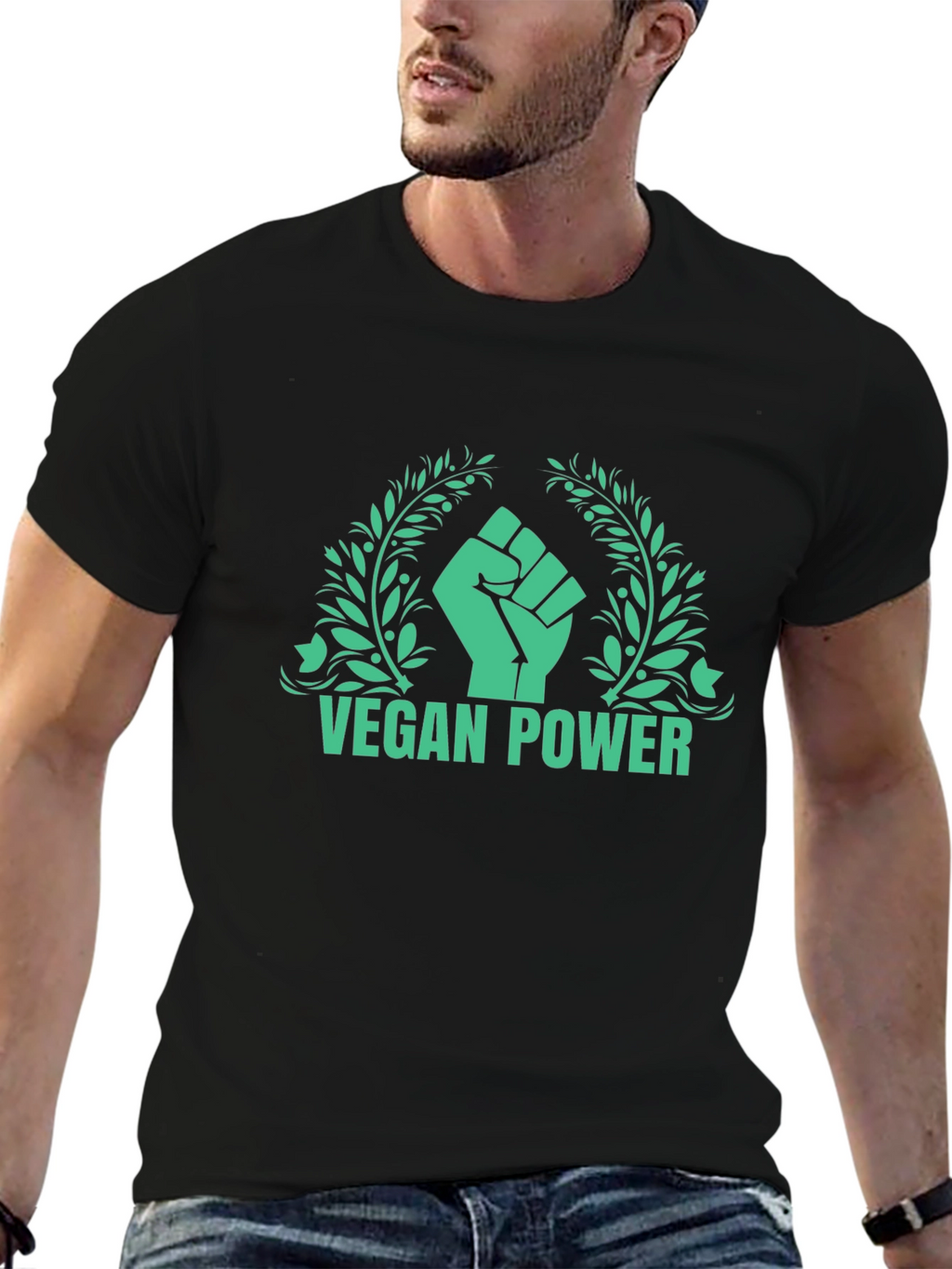 Vegan Power Graphic Tee - Black