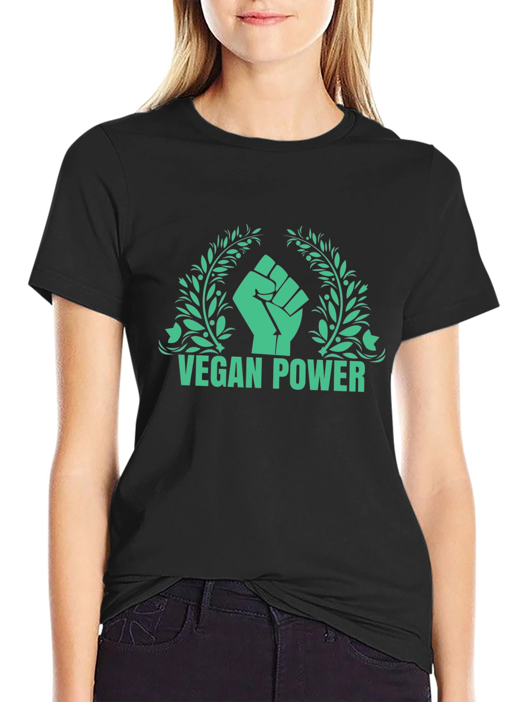 Vegan Power Graphic Tee - Black