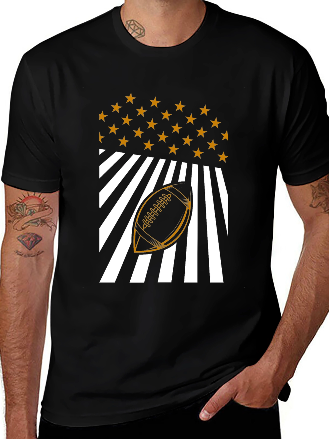 Football Stars & Stripes Graphic T-Shirt