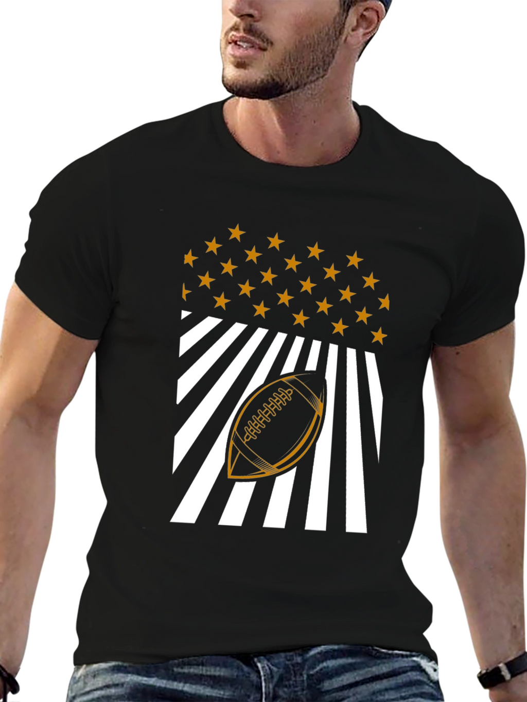 Football Stars & Stripes Graphic T-Shirt
