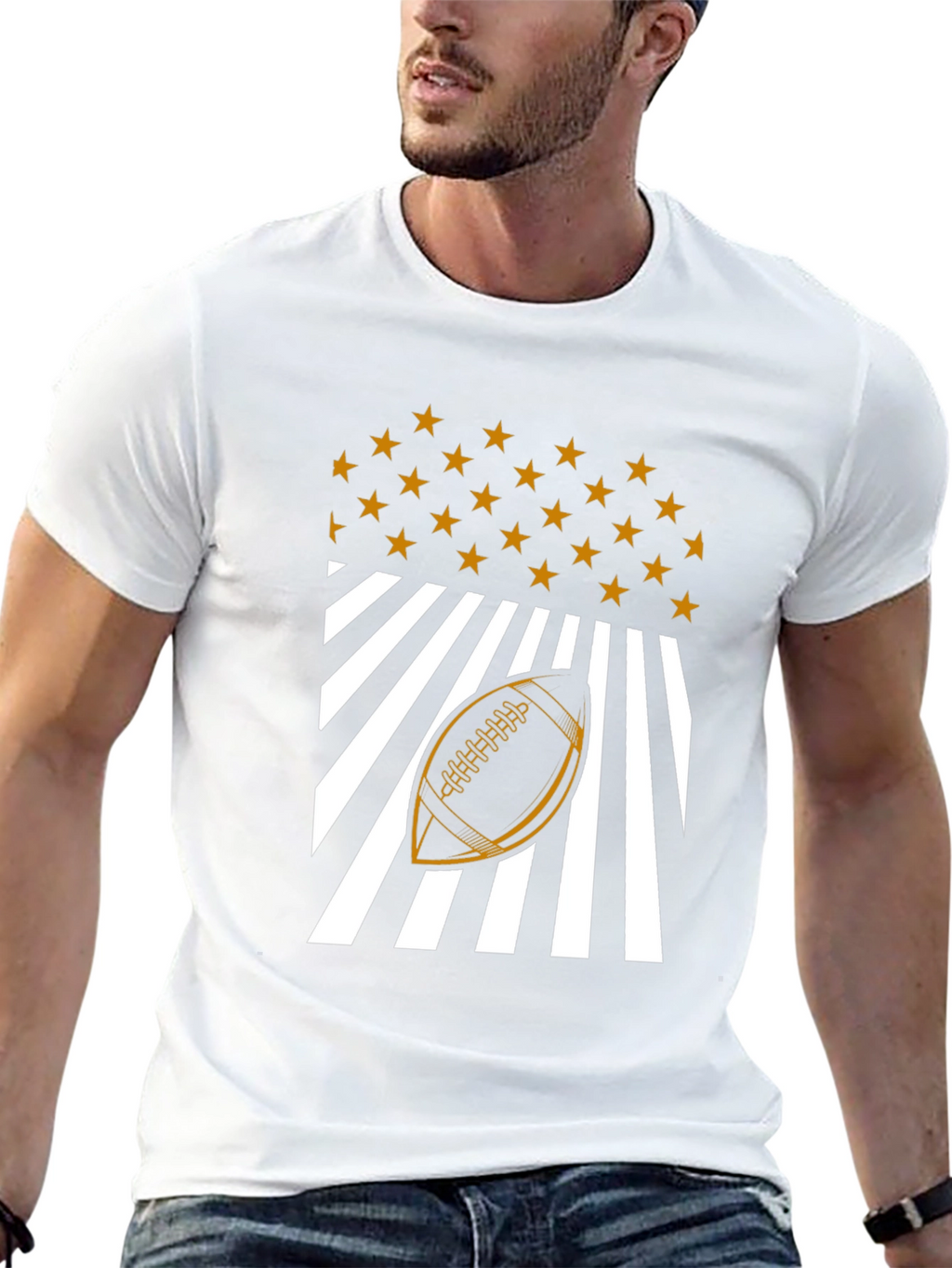 Football Stars & Stripes Graphic T-Shirt