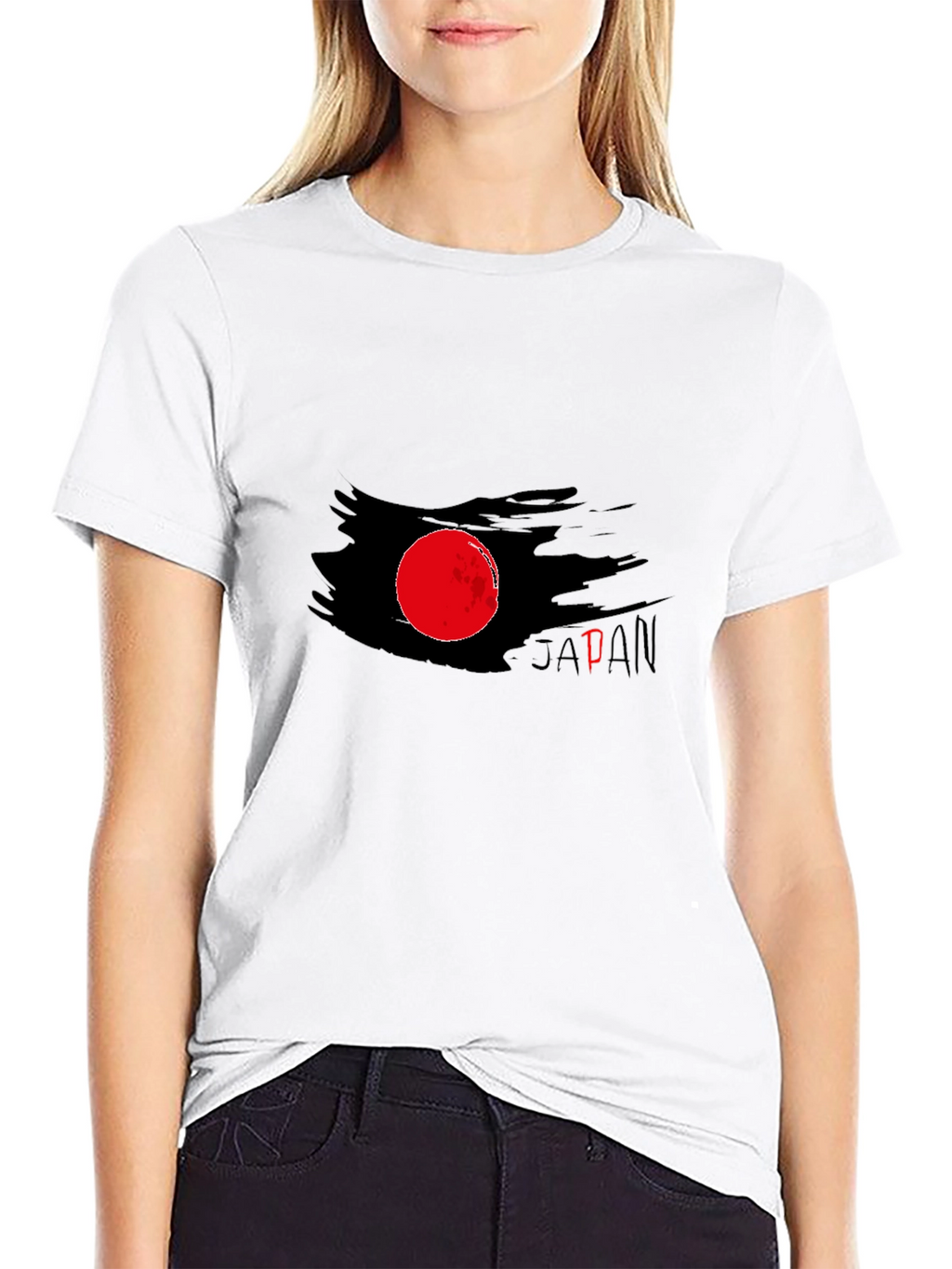 Japan Flag Graphic Tee - Brush Stroke Design