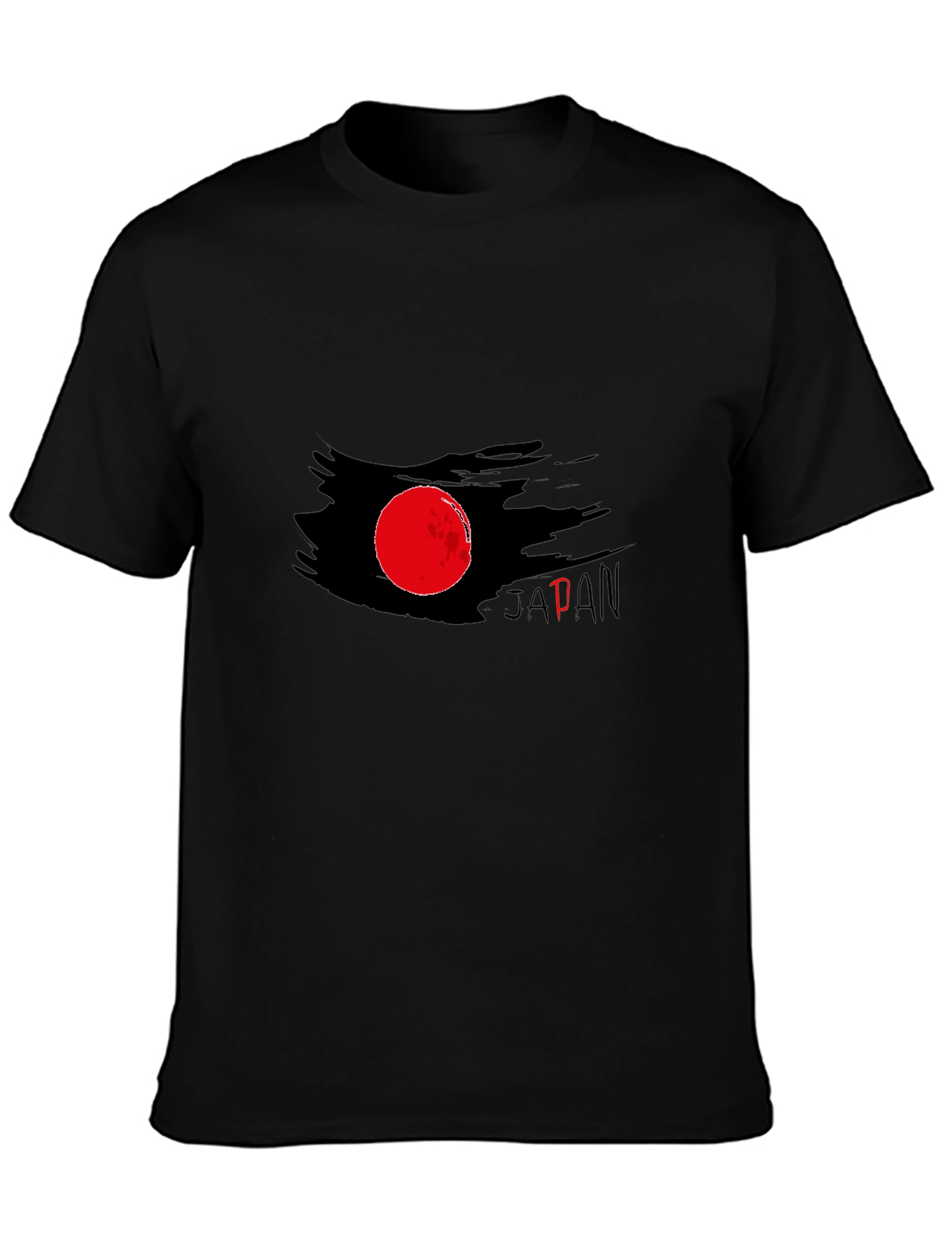 Japan Flag Graphic Tee - Brush Stroke Design