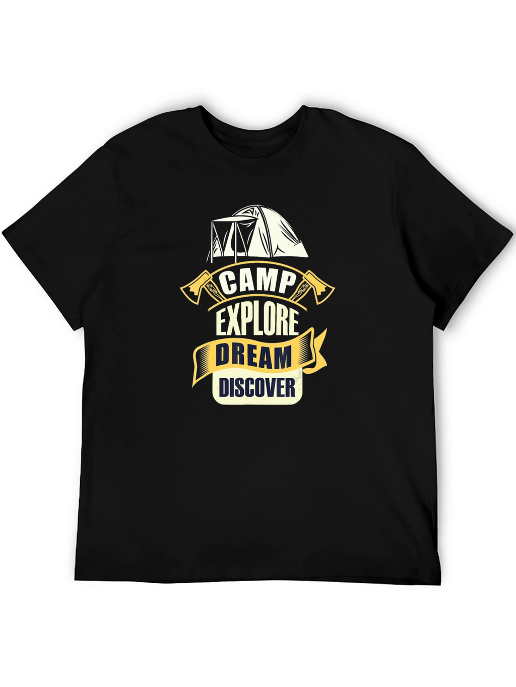 Camp Explore Dream Discover Black T-Shirt
