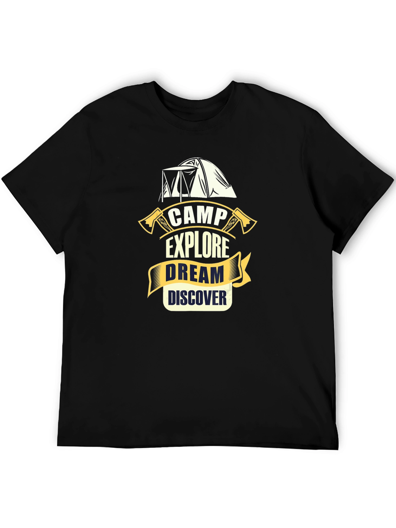 Camp Explore Dream Discover Black T-Shirt