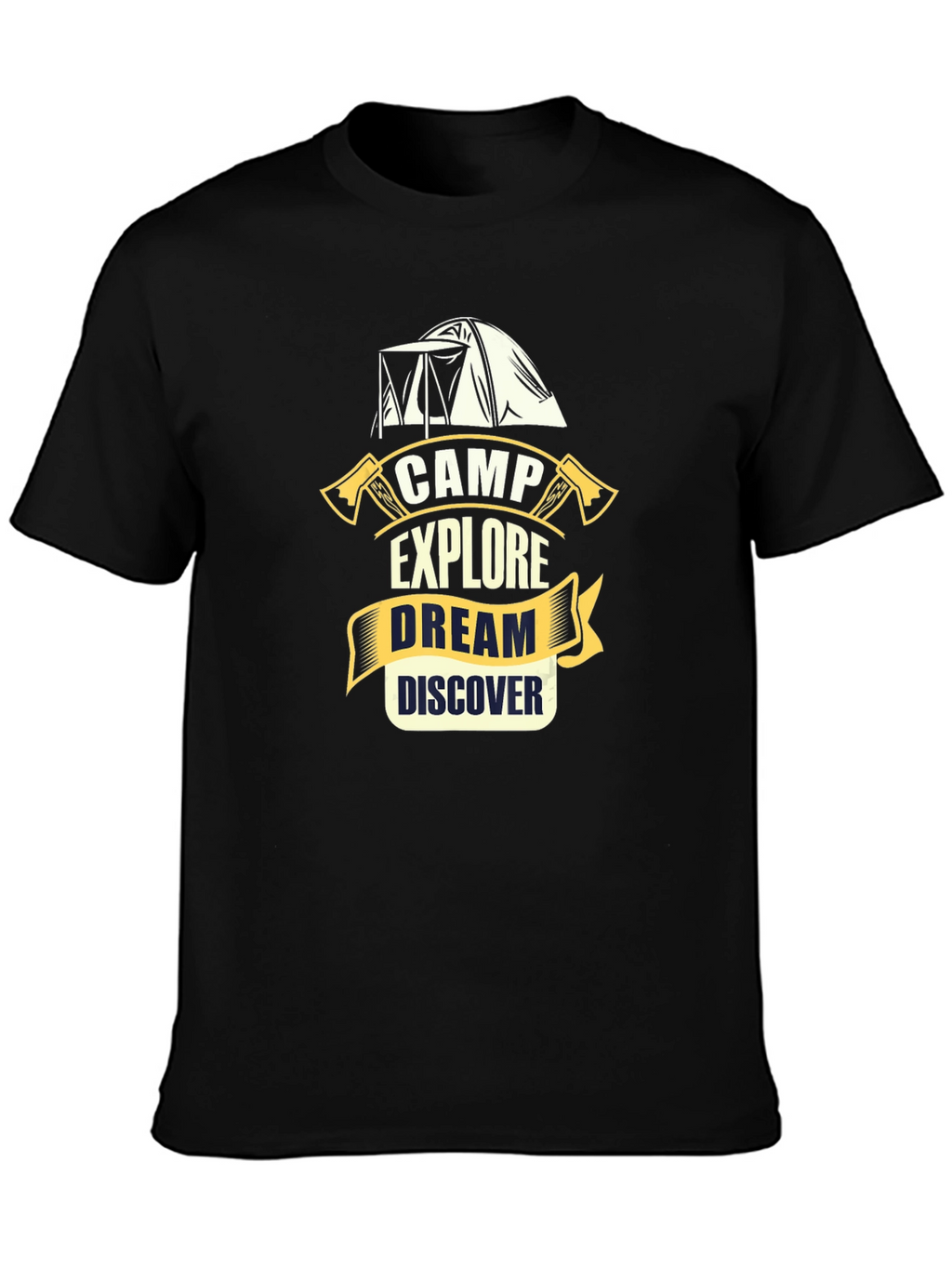 Camp Explore Dream Discover Black T-Shirt