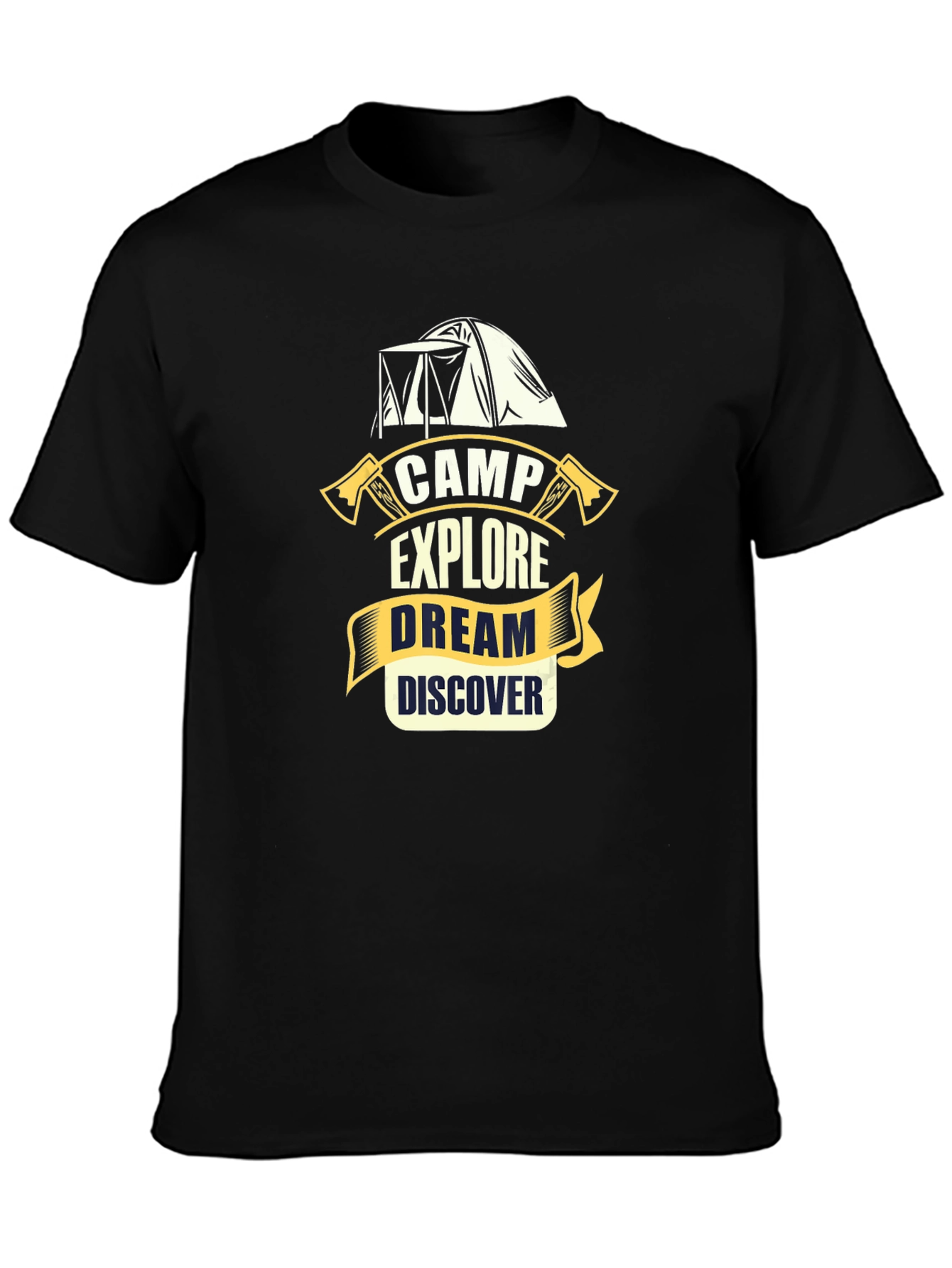 Camp Explore Dream Discover Black T-Shirt