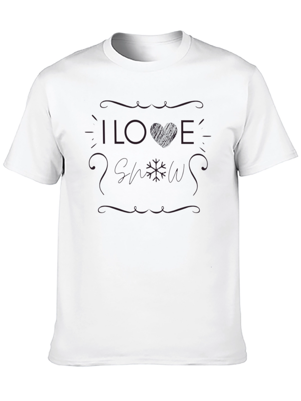 I Love Snow Graphic Print T-Shirt