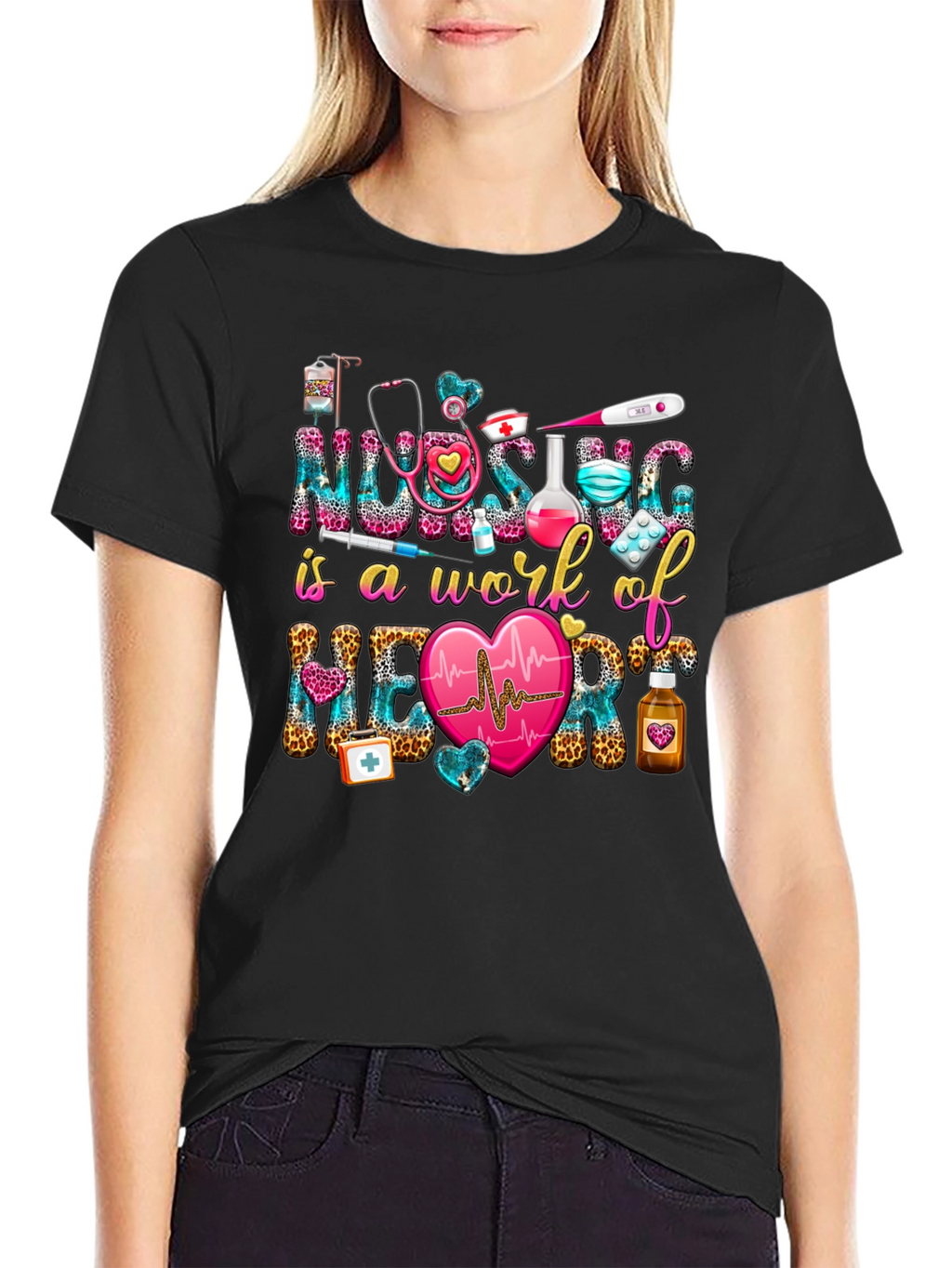 Nurse Heartbeat Graphic T-Shirt