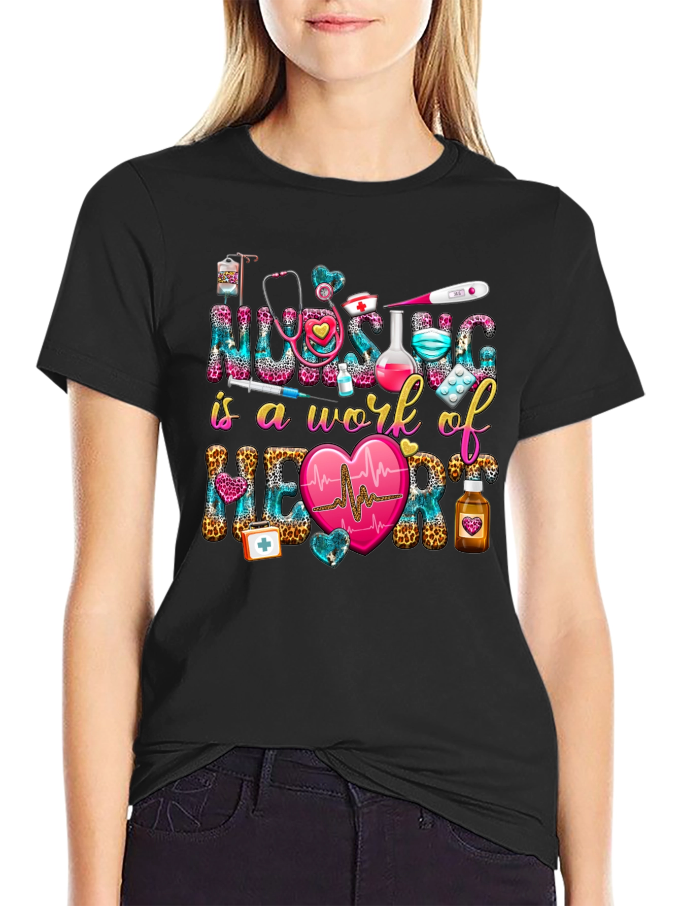 Nurse Heartbeat Graphic T-Shirt