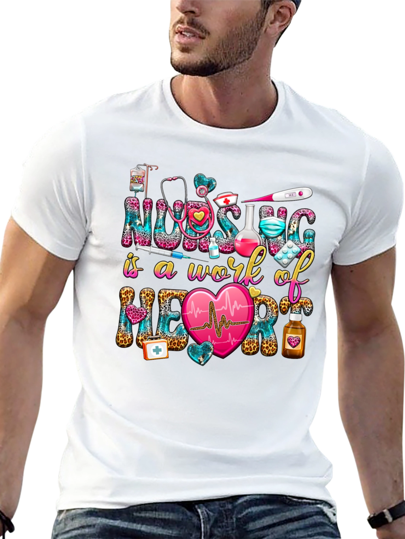 Nurse Heartbeat Graphic T-Shirt